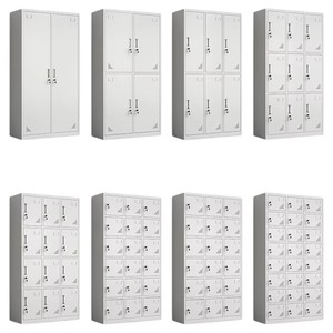 Armario Metálico Moderno con Puerta de Panel Plano con Cerradura, Diseño Abatible, Mueble de Dormitorio Independiente, Armario de Almacenamiento - Product Image 5