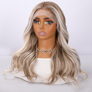 Meilleures ventes 2026 : Perruques Lace Front pour femmes, 26 pouces, 13*3, blondes avec mèches brunes ondulées, transparentes SM9280 pour usage quotidien et fêtes - Product Image 5