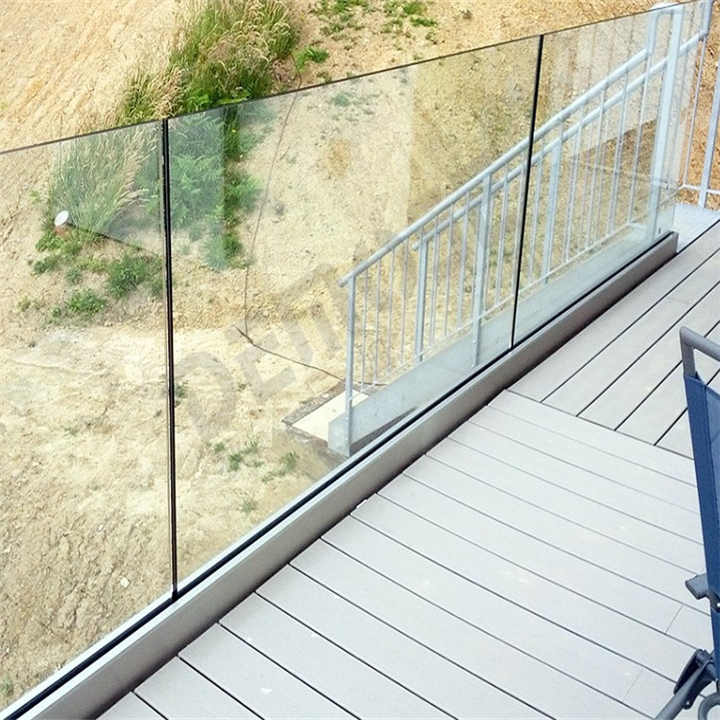 Prima Weatherproof U Channel Glass Railing for Park Deck Rain Resistant ...