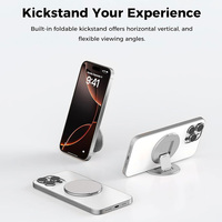 Support de téléphone magnétique en alliage d'aluminium de forme personnalisée, support pliable magnétique puissant, poignée métallique pour doigt, support de téléphone avec logo OEM