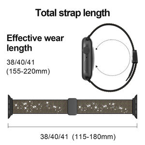 Coolyep alta calidad transpirable magnético hebilla <span class=keywords><strong>de</strong></span> acero inoxidable trenzado Nylon 20mm 22mm correa <span class=keywords><strong>de</strong></span> reloj inteligente para Apple Watch brazalete - Product Image 5