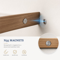 Bingkai Poster Magnetik Kayu Walnut Oak untuk Dekorasi Dinding Ukuran Kustom OEM Logo Terukir Sampel Gratis Pajangan Poster