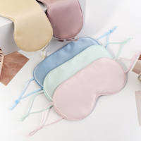 Masque de sommeil en soie de mûrier 100% satin noir de qualité supérieure avec logo personnalisé en gros, fermeture velcro