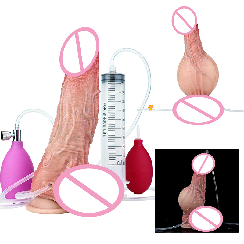 8'' Realistic Ejaculating Dildo - Strong Suction Masturbator 8'' Realistic Ejaculating Dildo - Strong Suction Masturbator