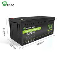 Large plage de température -20~60 ℃   Batterie au sodium 12V 200Ah à décharge rapide pour outils électriques et AGV