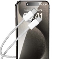 Kabel USB-C ke USB-C 20W 30W PD Fast Charging dengan Jalinan Nilon 1 Meter untuk iPhone 15 16 17 Pro Max Air Plus