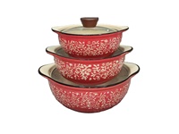 Casserole en céramique résistante aux hautes températures pour la cuisine domestique avec couvercle en verre, pot de cuisson pour la maison