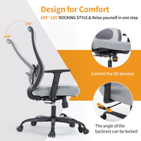 Kursi Kantor Eksekutif Ergonomis Premium yang Dapat Disesuaikan, dengan Sandaran Tangan yang Dapat Diatur, untuk Rumah, Kantor, Sekolah - Label Pribadi