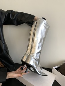 Botas Largas hasta la Rodilla para Mujer 2026, con Punta Abierta, Tacones Finos, Cierre de Cremallera, Transpirables, Elásticas, Tipo Sandalias para Verano - Product Image 5