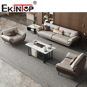 Ekintop Wooden Modern Executive Designs Italian Style Office Furniture Leather Sofa Set - Product Image 4