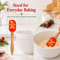 Spatule en silicone artisanale de Noël, avec manche en hêtre, outil de cuisson tout-en-un pour le beurre et la colle, de qualité alimentaire et résistant à la chaleur, en stock