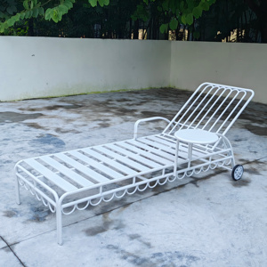 Chaise longue de style nouveau avec cadre en aluminium, personnalisable, portable, pliable, mobilier d'extérieur pour la piscine, la plage et les loisirs - Product Image 5