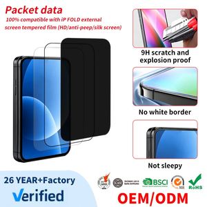 ฟิล์มกันรอยหน้าจอแบบใส HD สำหรับ iPhone 18 Fold OEM กระจกนิรภัยด้านนอก 2.5D ป้องกันรอยนิ้วมือ ไม่มีฟองอากาศ - Product Image 1