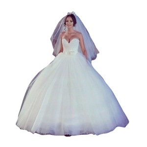 <b>White</b> Sequined Ball Gown Wedding Dress Sweetheart Neckline Backless <b>Lace</b> Natural Waistline for European American Bridal Wear - Product Image 5