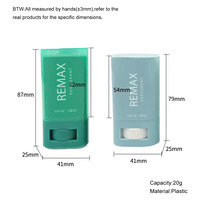 Stick vide pour crème solaire REMAX, stick vide pour déodorant, stick cosmétique en plastique de 20 g, stick pour déodorant, emballage pour baume à lèvres