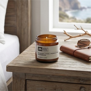 Empty Amber Glass Jar Scented <b>Candle</b> Holder Amber <b>Candle</b> Jars with Lids 100g 150g 250g 500g - Product Image 4