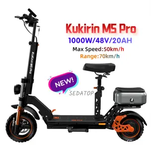 2023 New Eu Uk Warehouse Manned Seat Kugookirin 48V Adult Kukirin M5 Pro Storage Box Electric Scooters Free Shipping
