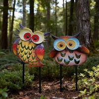 Statues d'oiseaux en métal peintes style Art déco, silhouettes décoratives pour jardin, pelouse et cour extérieure