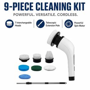 Spazzola Elettrica Multifunzione per Pulizia con Testine Sostituibili per <span class=keywords><strong>Cucina</strong></span>, Bagno e Pavimenti, Logo Personalizzabile - Product Image 1