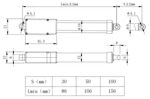 High Duty 12v 100n 100mm Mini Electric Hydraulic Linear Actuator 100n