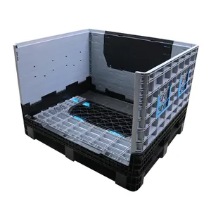 The Factory Wholesale Folding Fruits Plastic Pallet Box Custom Foldable Large Container Fruit Foldable Plastic Bulk Container