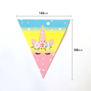 <span class=keywords><strong>Licorne</strong></span> Pirate transfrontalière pour <span class=keywords><strong>Amazon</strong></span> Drapeau Triangle en papier Bannière décorative pour les célébrations d'<span class=keywords><strong>anniversaire</strong></span> et les nouveautés de fête - Product Image 2