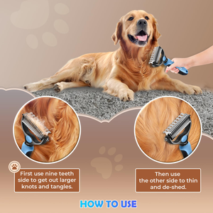 Brosse démêlante et anti-poils double face pour chats et chiens, outil de toilettage pour animaux de compagnie, modèle breveté - Product Image 4