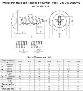 수정 된 트러스 헤드 크로스 Pdo 나사 스테인레스 스틸 필립스 셀프 태핑 이층 침대 나사 - Product Image 3