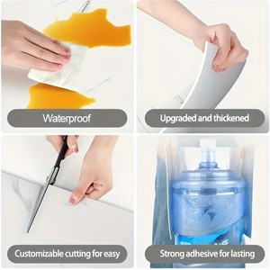 Adesivo Murale Geometrico Effetto Marmo Impermeabile Autoadesivo Decorativo Anti-Muffa Design Europeo per Cucina - Product Image 4