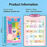 Kit d'art créatif avec raclette pour enfants, ensemble de papier à gratter arc-en-ciel, carnets de peinture magique à points pour fête