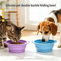 Vente en gros de bols à eau portables en silicone pour chiens, pour voyages en plein air, pliables, bols pliables pour animaux de compagnie