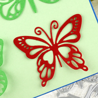 AAGU Set di 4 Fustelle Metalliche a Forma di Farfalla e Cuore per Scrapbooking, Cartelle per Goffratura, Modelli Dipinti, Fustelle Artigianali in Metallo Fatte a Mano