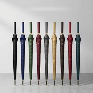 Parapluie automatique à poignée en cuir, 24 baleines, tissu 190T, diamètre 115 cm, avec logo personnalisé, pour les trajets quotidiens, les voyages et la promotion de marque - Product Image 1