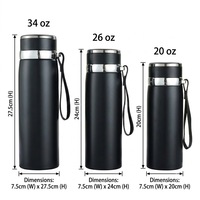 Botella de Agua de Gran Capacidad con Aislamiento al Vacío de Acero Inoxidable 316, 20, 26 y 34 oz, con Tapa con Infusor de Té para Camping, Venta al Por Mayor
