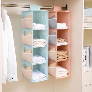 Sac de rangement suspendu et pliable en tissu avec 6 couches de tissu non tissé pour l'organisation de la garde-robe et le rangement des vêtements - Product Image 3
