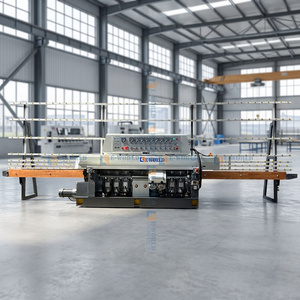 Máquina pulidora de bordes de vidrio duradera con 9 motores para el procesamiento de bordes rectos de vidrio para ventanas con control PLC opcional - Product Image 1