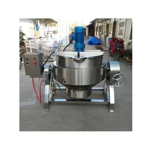 Tren 300L Jam mixer pot listrik gas ketel uap dengan agitator memasak ketel industri kompor jaket Stainless steel ketel