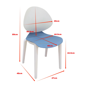 Chaises de bureau ergonomiques bleues confortables à quatre pieds pour usage domestique, à prix abordable - Product Image 6