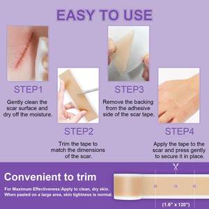 पुनः प्रयोज्य पारदर्शी सिलिकॉन निशान शीट कट चिपकने वाला स्टीकर रबर मास्किंग निशान की मरम्मत टेप प्रभावी घाव ड्रेसिंग के लिए - Product Image 6