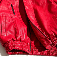 Veste en cuir de vachette de haute qualité pour homme, coupe ample, col haut, fermeture éclair sur le devant, poche sur la veste, pour l'hiver