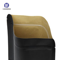 Prix direct usine, sac pochette stand-up en plastique noir mat, personnalisé, avec fenêtre transparente, refermable, anti-humidité et hermétique, pour sucre