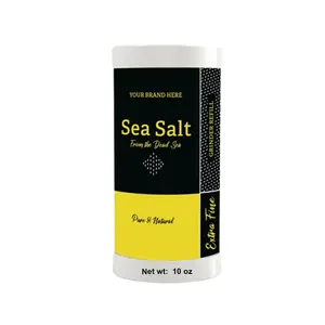 Private Label Extra Fine Dead Sea Salt 10.oz Shaker Precision Ground for Cooking and Seasoning Made in USA White Label