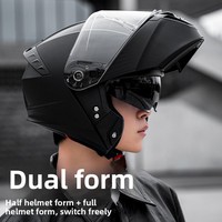 Casque de moto modulaire professionnel certifié DOT 3C, double visière (transparente + teintée), matériau ABS, chaud pour l'hiver, toutes saisons