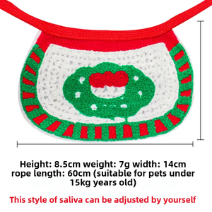 Factory Direct Sales Super süße Hunde und Katzen Kleidung Weihnachten Rentier bedruckte Lätzchen und Hut zubehör aus Polyester - Product Image 6