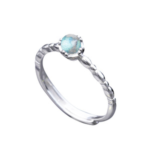 Haifeng Meilong Natural Moonstone Ring Geometric Design Women's Index Finger Jewelry Everyday Wear - Product Image 4