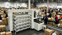 Séparateur de paquets automatique frontal pour entrepôt, trieuse robotisée à double canal pour la distribution de petits colis express