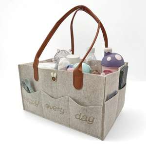 Organizador <span class=keywords><strong>de</strong></span> Pañales para Bebé Canasta <span class=keywords><strong>de</strong></span> Almacenamiento para Cuarto Infantil con Asa <span class=keywords><strong>de</strong></span> Cuero Cesta <span class=keywords><strong>de</strong></span> Almacenamiento para Guardería y Organizador para Coche Bolso para Mamá - Product Image 1