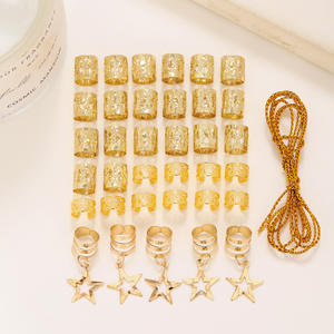 36 pièces Xiyin Temu Anneaux de <span class=keywords><strong>cheveux</strong></span> Star Dreadlock entièrement gérés pour <span class=keywords><strong>Shein</strong></span>, Vente chaude, Exclusivité transfrontalière pour 2026, en alliage, pour fête - Product Image 6