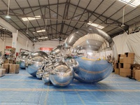 Ballon sphérique géant miroir brillant sur mesure, scellé, couleur personnalisée, PVC, ballon gonflable, logo personnalisé, décoration publicitaire