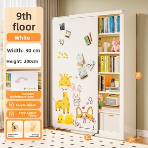 Estantería Moderna de Acero para <span class=keywords><strong>Libros</strong></span> con Puertas Corredizas, Pizarra Blanca, Almacenamiento de <span class=keywords><strong>Libros</strong></span> Infantiles, Estantería de <span class=keywords><strong>Pared</strong></span> Multicapa, Autoensamblable - Product Image 6